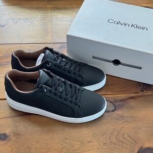 Calvin Klein Black Low-Profile Sneakers with White Soles